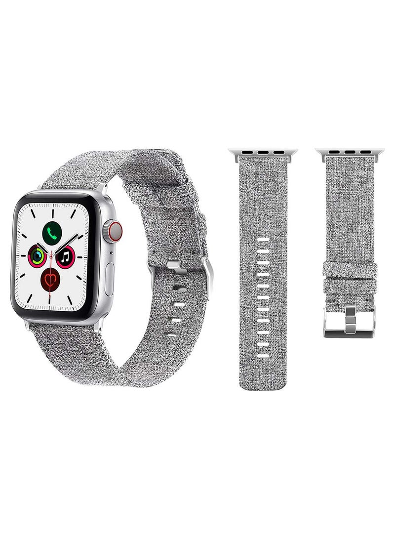 Fabric Replacement Band  For Apple Watch Series 5/4/3/2/1 40/38mm Light Grey