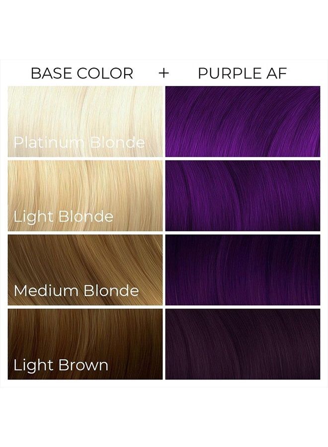 Vegan and Cruelty-Free Semi-Permanent Hair Color Dye (8 Fl Oz, PURPLE AF)