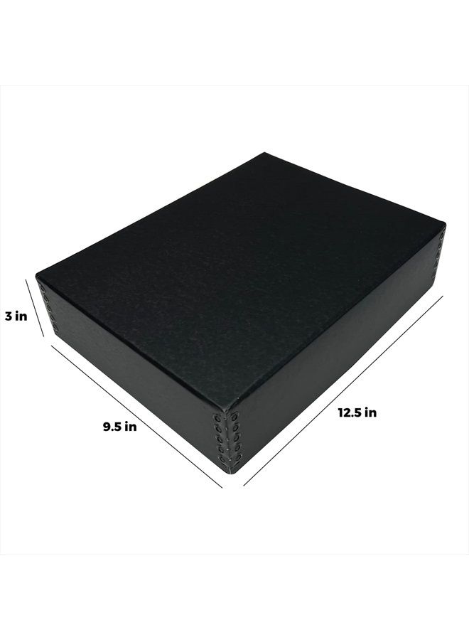 Archival 9X12 Print Storage Box, Drop Front Design, 9X12X3, Exterior Color: Black