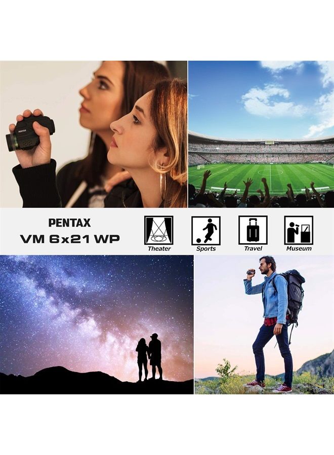 PENTAX Monocular VM 6x21 WP Easy to use with just one hand.Universal design that is ergonomically easy to operate. Bright and clear view with high contrast and excellent optical performance.Waterproof