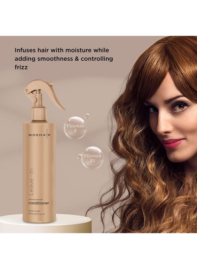 Leave In Conditioner Spray 12 Fl Oz for Dry Damaged Hair, Heat Protectant, Hair Detangler Spray | Infused with Protein And Vitamins, Paraben and Sulfate Free Conditioner