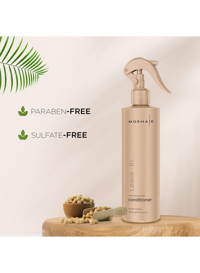 Leave In Conditioner Spray 12 Fl Oz for Dry Damaged Hair, Heat Protectant, Hair Detangler Spray | Infused with Protein And Vitamins, Paraben and Sulfate Free Conditioner