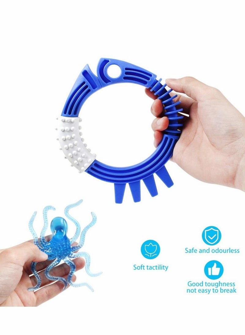 Diving Toys, Swimming Pool Toy Set Underwater kits, Rings and 3pcs Octopuses, Dive Gifts for Kids, Sinkers Game Training