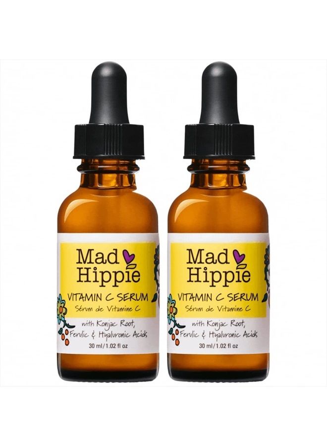 Vitamin C Serum for Face with Hyaluronic Acid, Vitamin E & Ferulic Acid - Vitamin C Face Serum for Women/Men, Skin-Brightening Serum, 1.02 Fl Oz (Pack of 2)