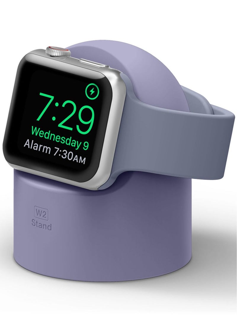 W2 Stand for Apple Watch Charger Stand compatible with Apple Watch Ultra, Series 8/SE2/7/6/SE/5/4/3/2/1 (49mm,45mm,44mm,42mm,41mm,40mm,38mm) - Lavender Grey