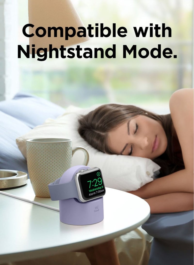 W2 Stand for Apple Watch Charger Stand compatible with Apple Watch Ultra, Series 8/SE2/7/6/SE/5/4/3/2/1 (49mm,45mm,44mm,42mm,41mm,40mm,38mm) - Lavender Grey