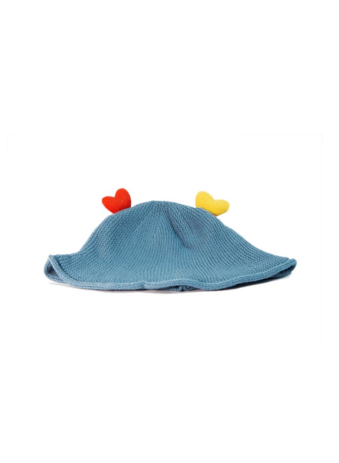 Applique Detail Bucket Style Sun Cap Blue