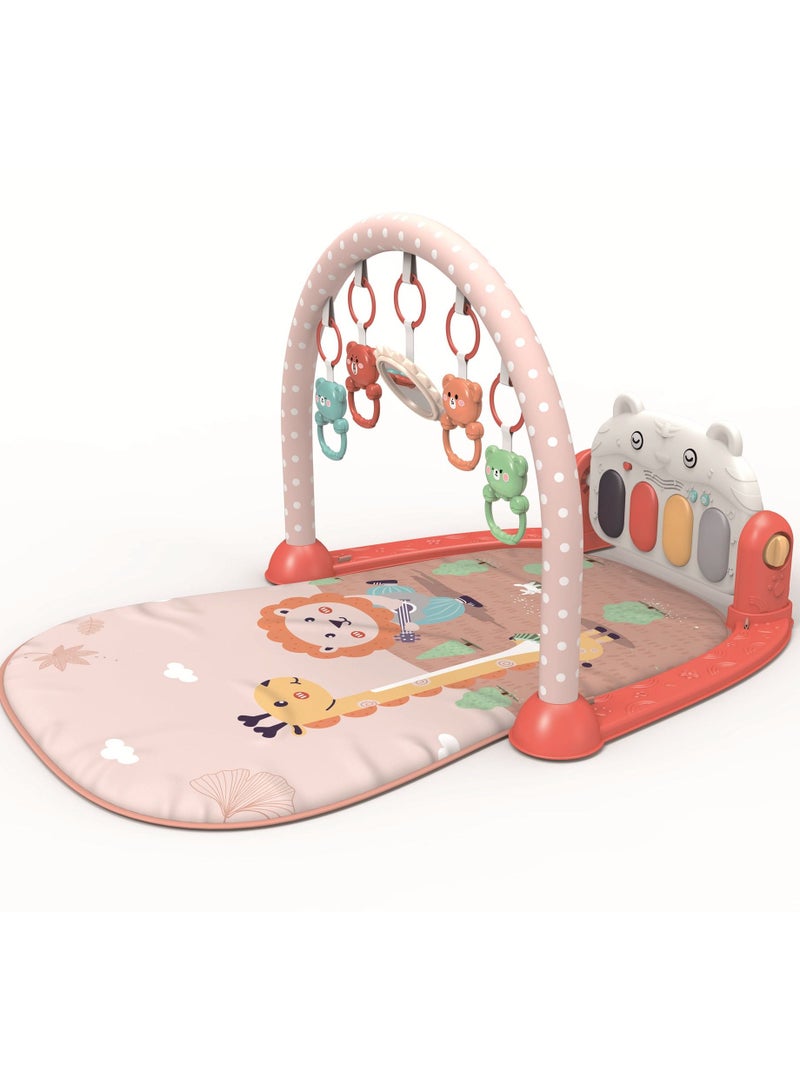 Baby Gyms Play Mats Non-Toxic Musical Piano Play Indoor Mat Center With Melodies Rattle For Kids Multicolour Musical Activity Center Kick  Play Piano Gym Tummy Time Padded Mat for Newborn Toddler Infa