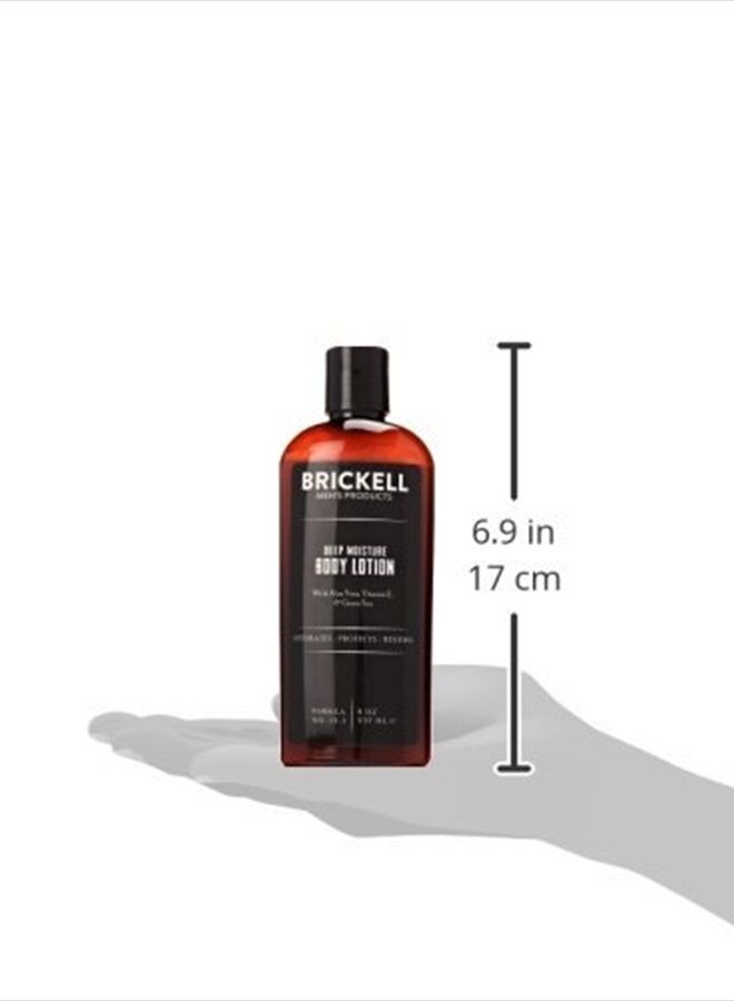 Brickell Men's Deep Moisture Body Lotion for Men, Natural and Organic Protects and Hydrates Dry Skin, 8 Ounce, Scented