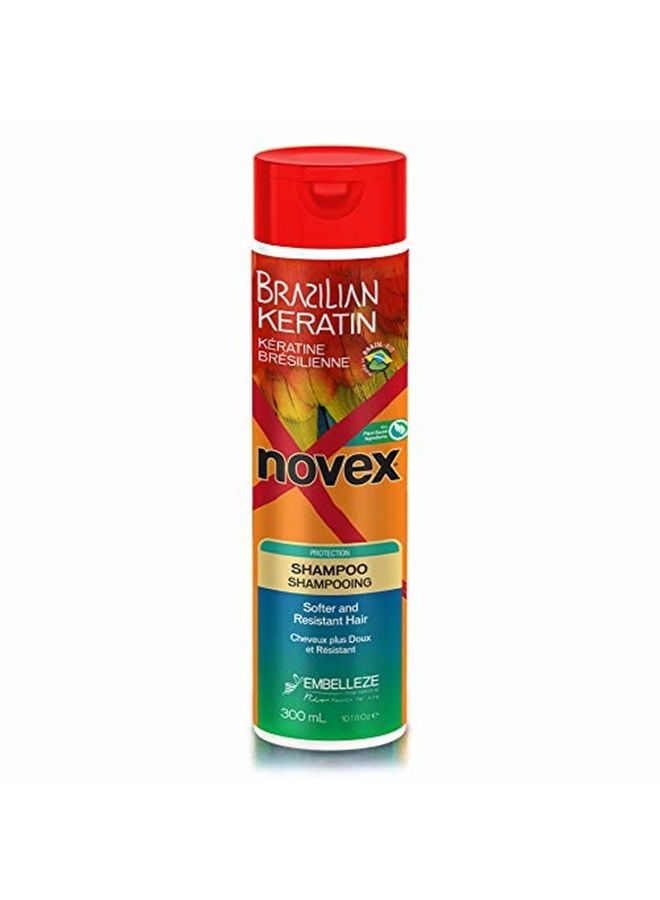 Novex Brazilian Keratin Shampoo 10 oz - Reconstructive Keratin, Frizz control & Damage Repair