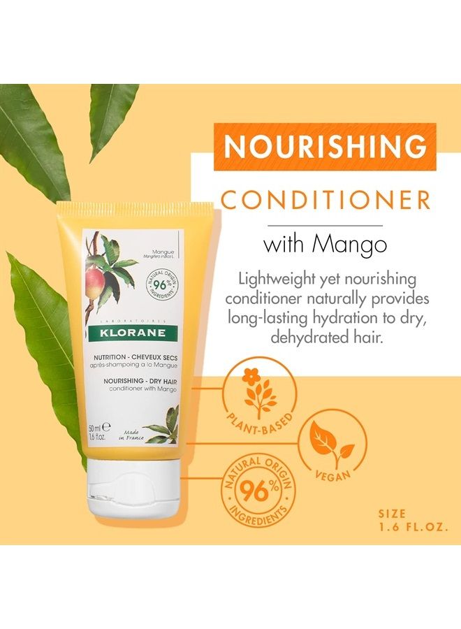 Nourishing Conditioner with Mango Butter, Moisturize and Hydrate Dry Hair, Paraben, Silicone, Sulfate Free, 1.6 oz.