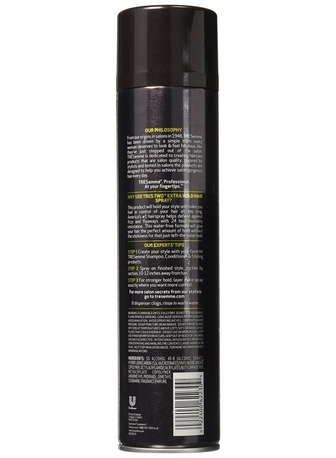 2 Pack of TRESemme TRES Two Extra Hold Hairspray, 14.6 oz ea
