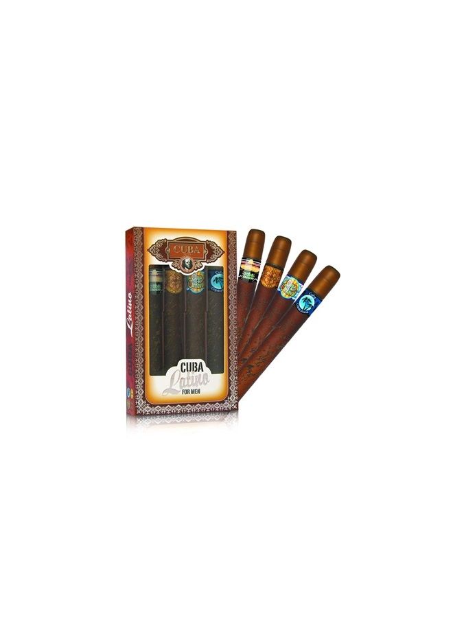 Latino Collection By Champs For Men. 4 Pc. Gift Set (Contains Eau De Toilette Spray 1.17 Oz / 35 Ml Of Carnaval, Cactus, Maya & Copacabana)