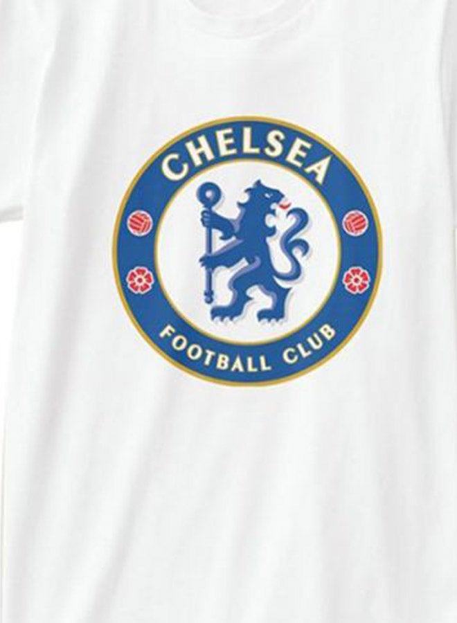 Printed Round Neck T-Shirt White