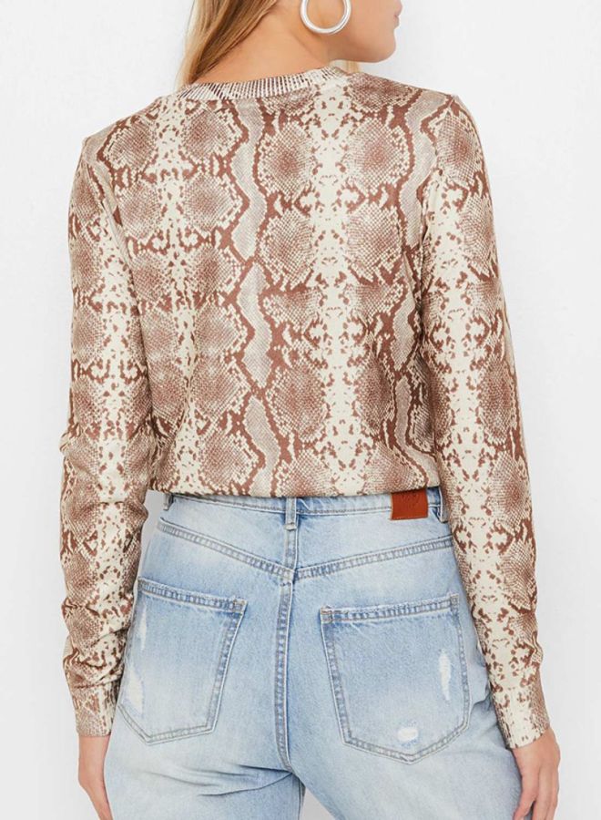 Snake Skin Patterned Top Meerkat