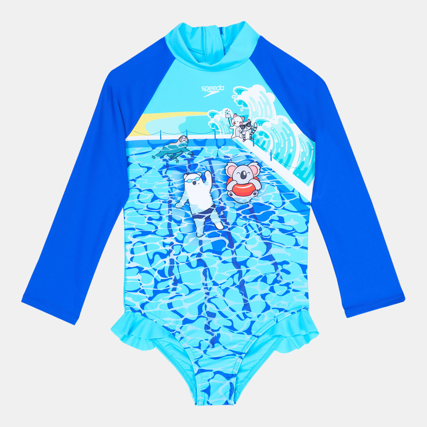 Kids' Digital Long Sleeve Frill One-Piece Swimsuit (Baby And Toddler)