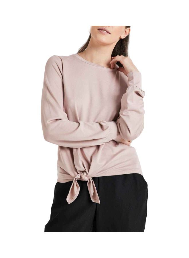 Slouch Knot Tie Top Dusty Pink