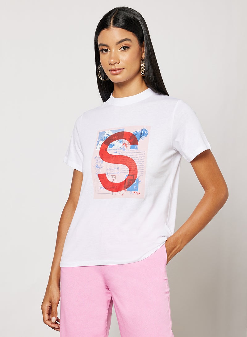 Front Graphic Printed T-Shirt White