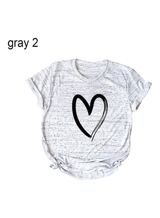 Cartoon Sloth Print T-Shirt Top Light Grey