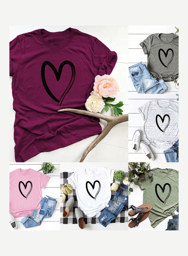 Cartoon Sloth Print T-Shirt Top Light Grey