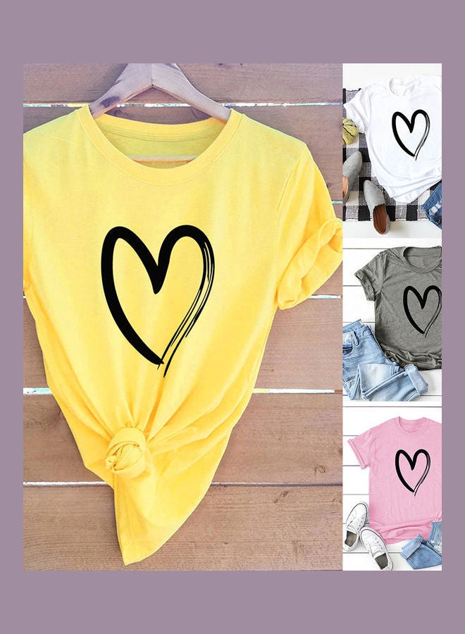 Cartoon Sloth Print T-Shirt Top Light Grey
