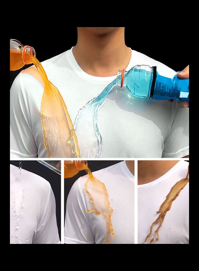 Anti-Dirty Waterproof Quick-Drying Short Sleeve T-Shirt Top White