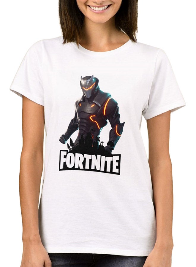 Fortnite Game 1 Print Short Sleeve T-Shirt White