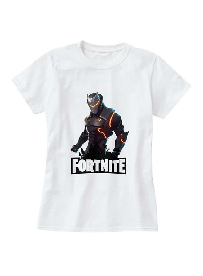Fortnite Game 1 Print Short Sleeve T-Shirt White