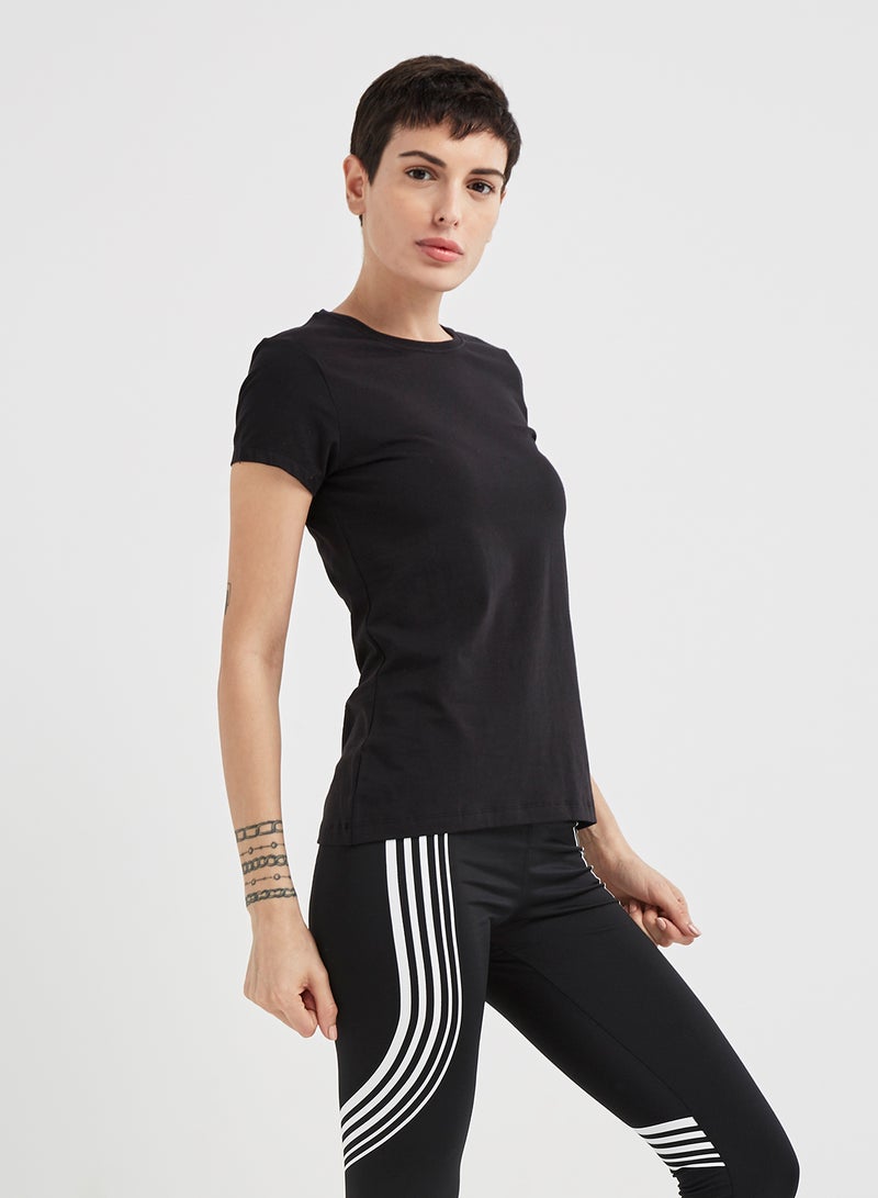 Casual V-Neck Tee Black