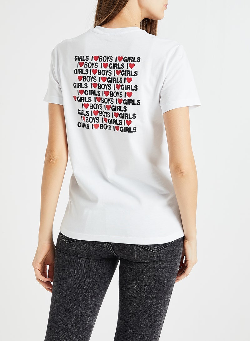 Slogan Printed T-Shirt White