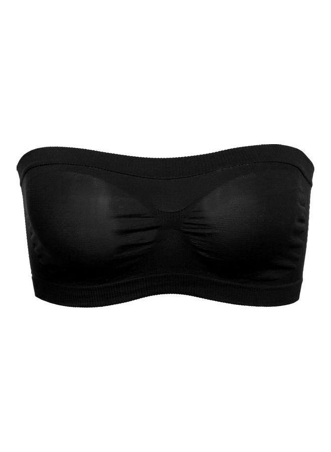 Solid Tube Top Bra Black