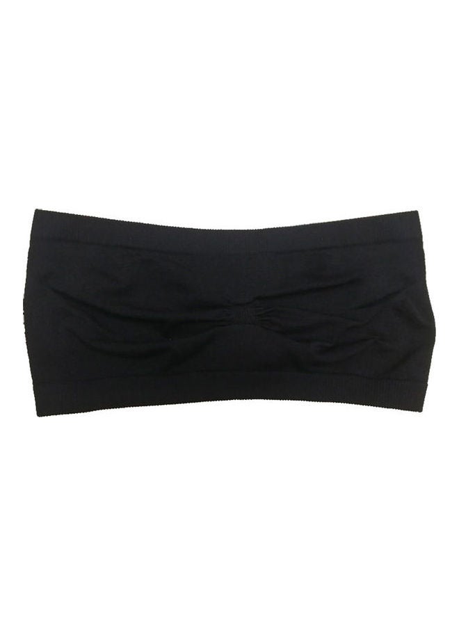 Solid Tube Top Bra Black