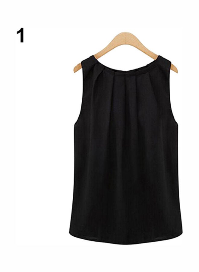 Fashion Sleeveless Summer Chiffon Vest Casual Tank Tops Shirt Blouse Black
