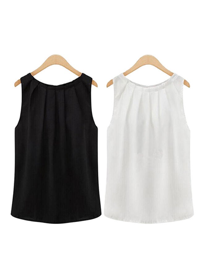 Fashion Sleeveless Summer Chiffon Vest Casual Tank Tops Shirt Blouse Black