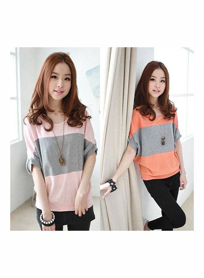Women's Fashion Batwing Sleeve T-Shirt Orange