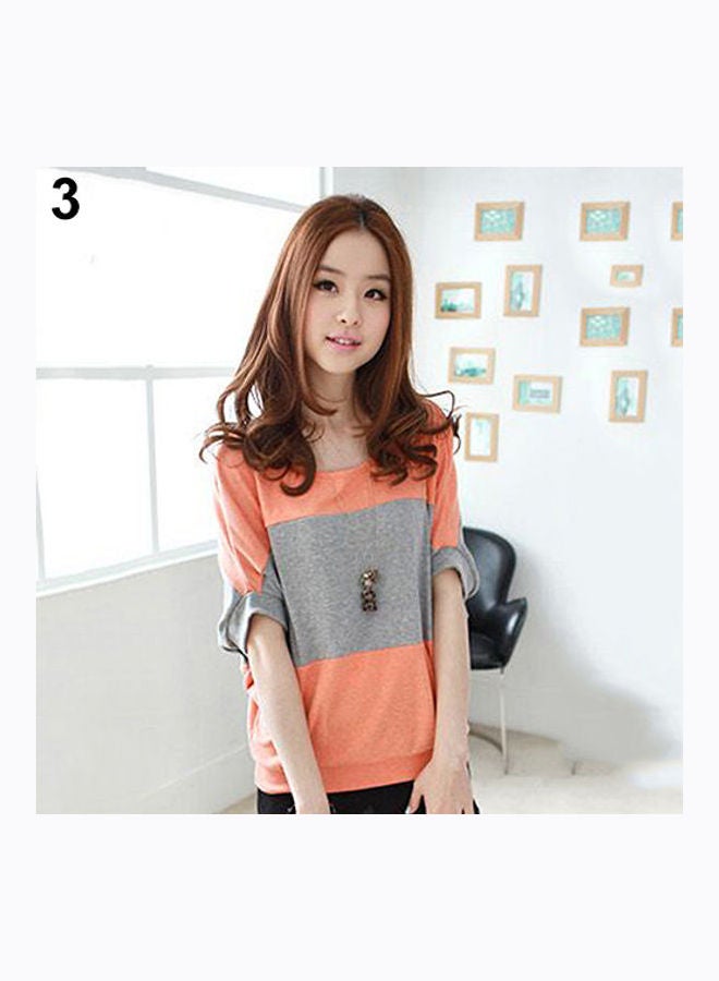 Women's Fashion Batwing Sleeve T-Shirt Orange