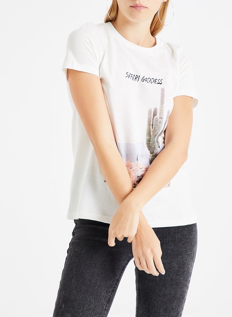 Desert Print T-Shirt White