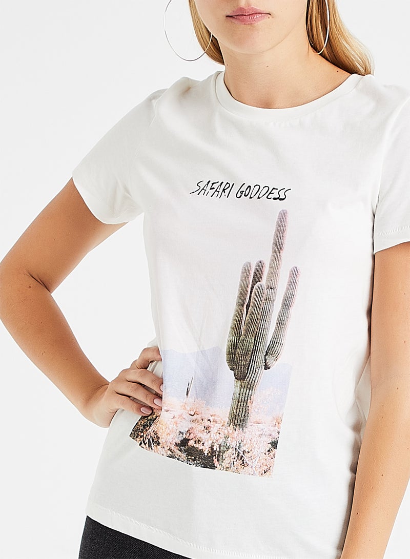Desert Print T-Shirt White