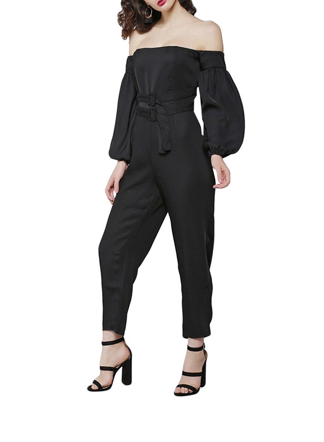 Bardot Belted Jumpsuit Black