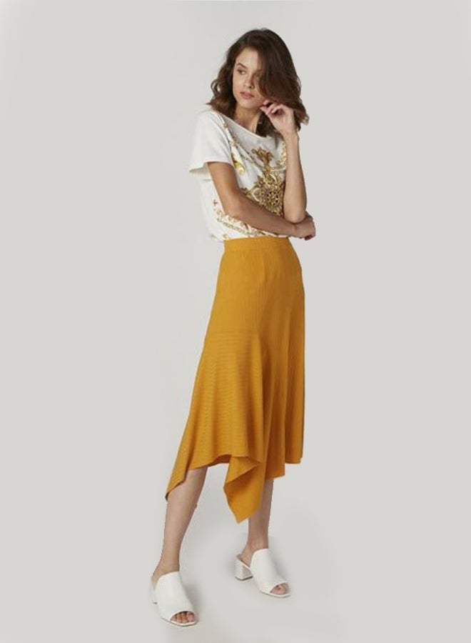 Assymetrical Hem Skirt Yellow