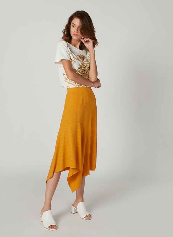 Assymetrical Hem Skirt Yellow