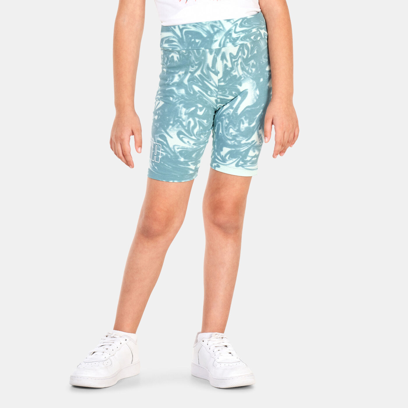 Kids' POWER Summer High Waist Allover Print Bike Shorts (Older Kids)