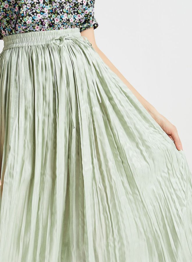 Metallic Plisse Skirt Verde 38