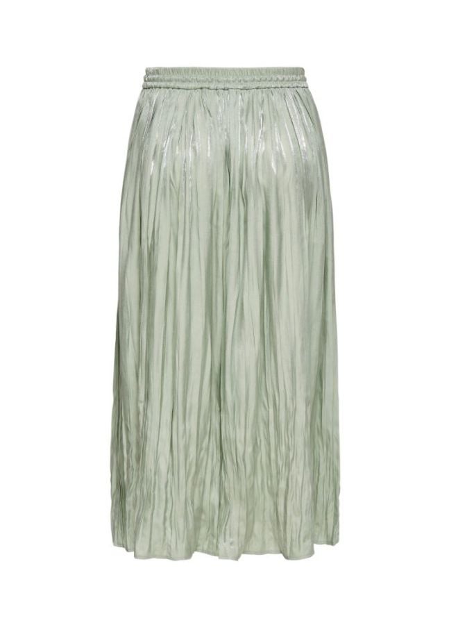 Metallic Plisse Skirt Verde 38