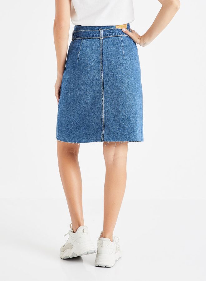 High Waist Skirt Blue