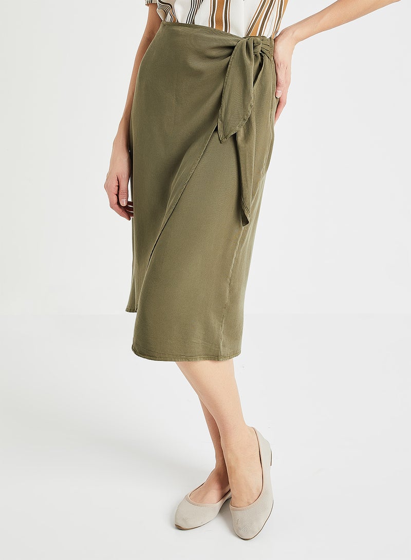 Wrap Front Skirt Olive