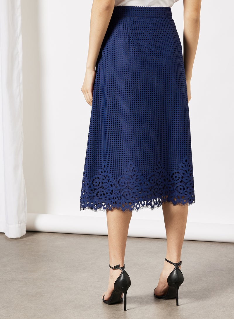 Entredeux Lace Skirt Navy