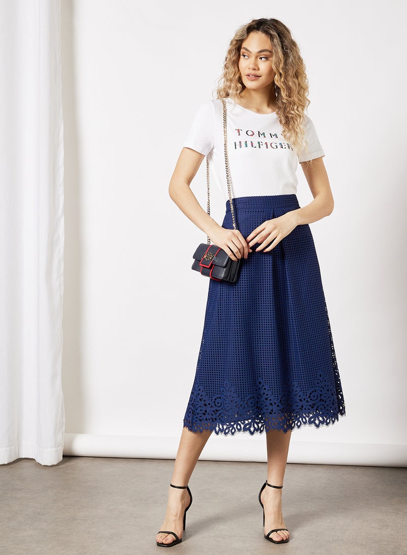 Entredeux Lace Skirt Navy