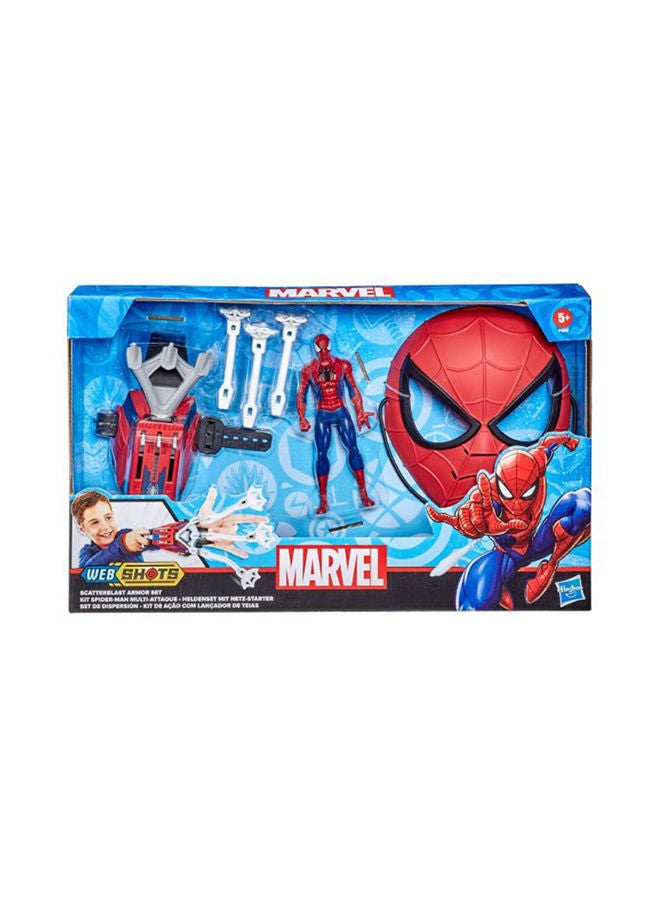 Marvel Spider-Man Web Shots Scatterblast Armor Set Toy, Launch 3 Web Projectiles at Once, Includes 3 Projectiles, For Kids Ages 5 and Up 6.4x40.6x25.4cm