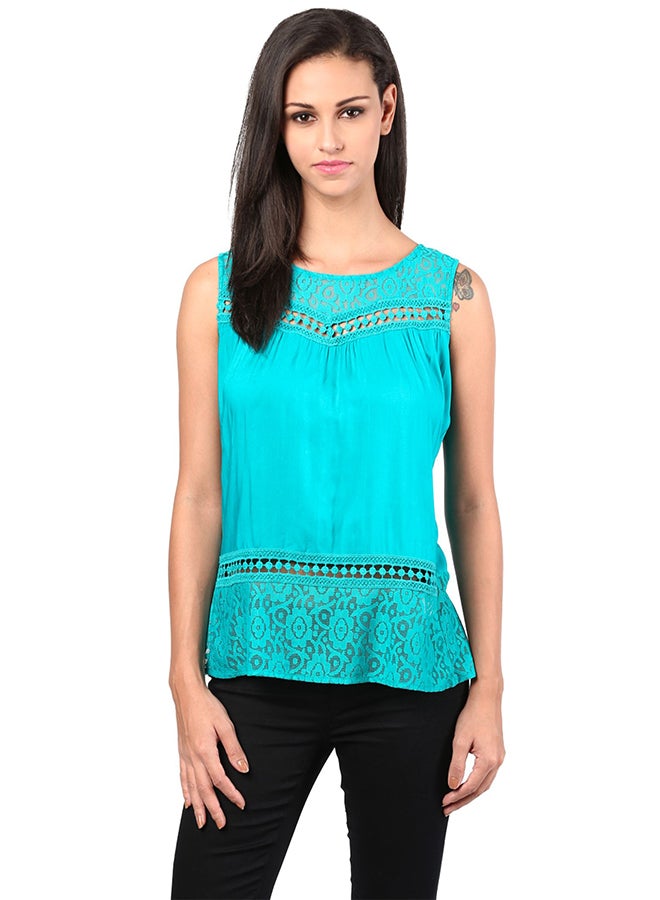 Casual Lace Top Teal